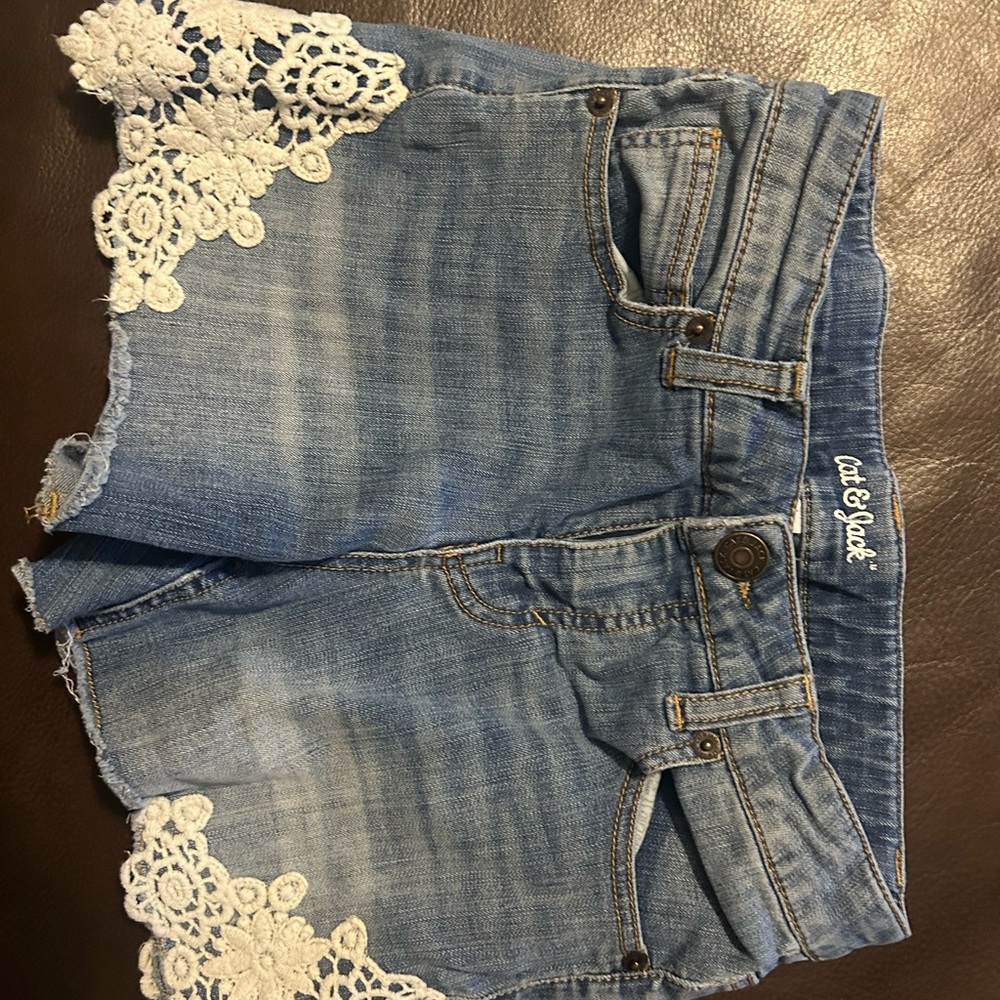 Cat & Jack Denim Shorts with Lace Detail